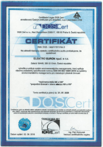 Certifikát 14001:2016