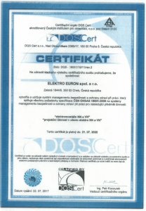 Certifkát 18001:2008